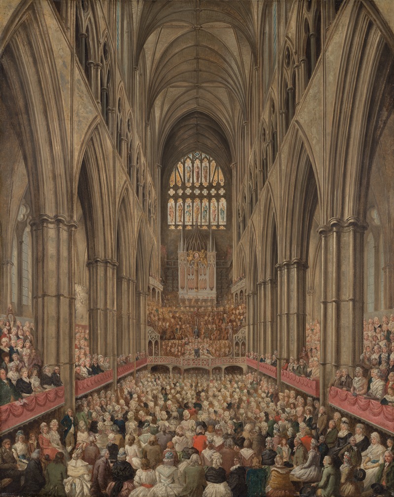 Edward Edwards - Interior View of Westminster Abbey on the Commemoration of Handel, Taken from the Manager’s Box