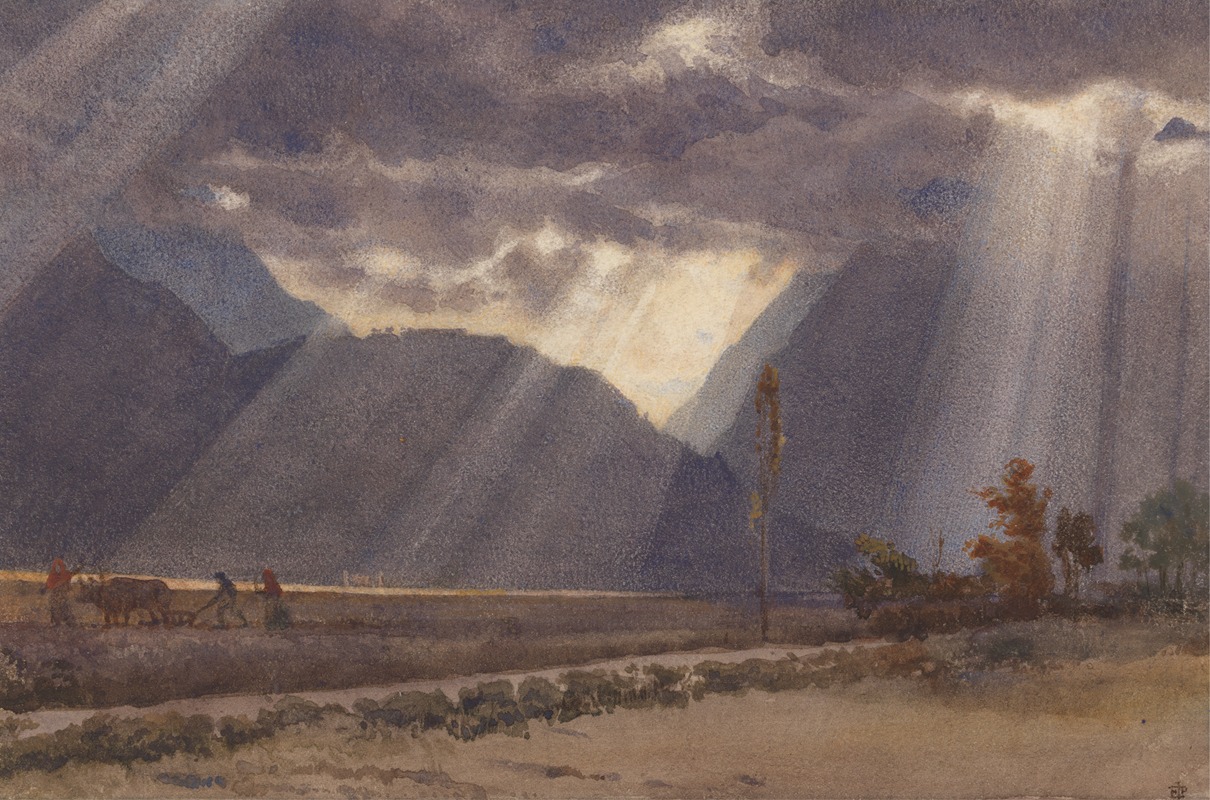 Edward John Poynter - Landscape near Ageles – Gazost at the foot of the Pyrenees