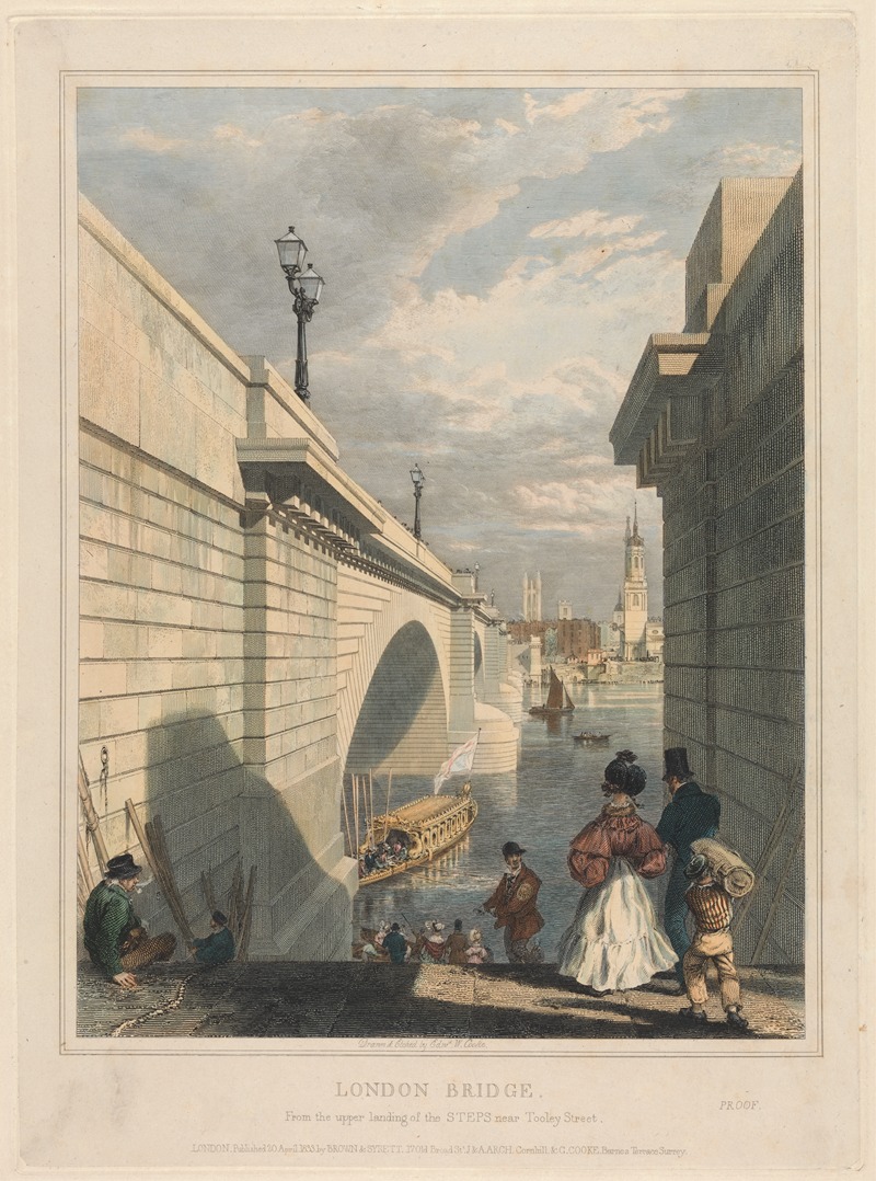 Edward William Cooke - London Bridge from the Upper Landing of the Steps near Tooley Street