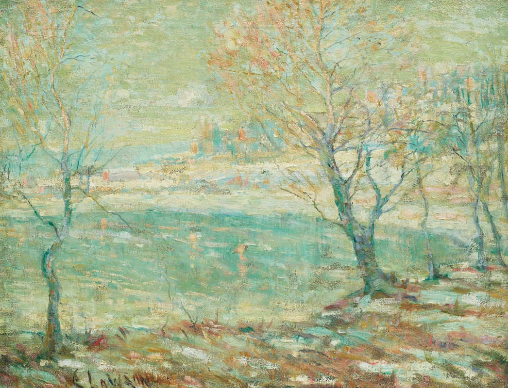 Ernest Lawson - Inwood on the Hudson, In the Snow