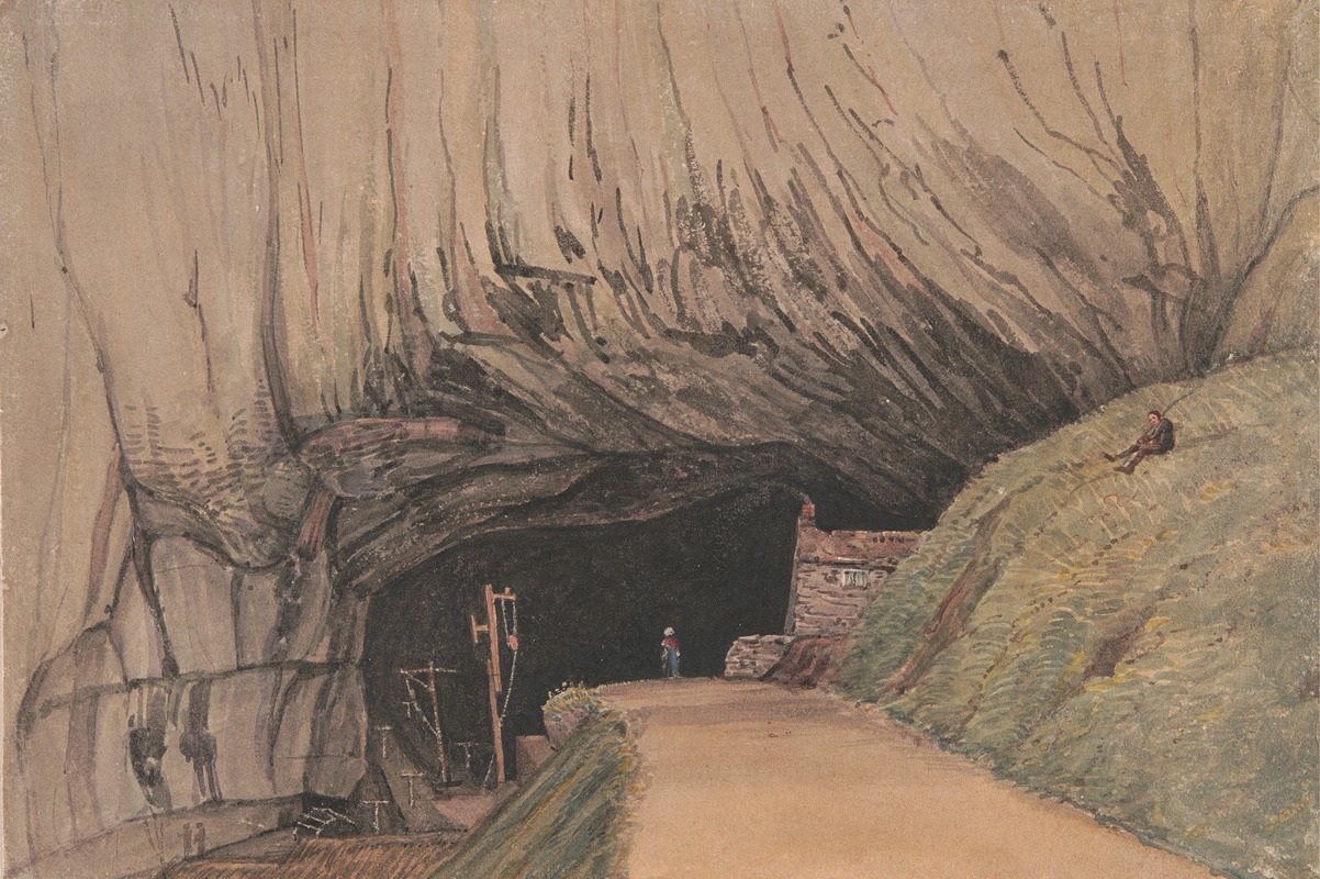 George Cumberland - Entrance to Peak Cavern, or Devil’s Hole, Castleton…