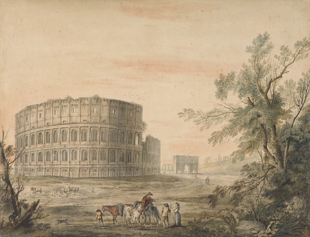 George Robertson - Colosseum, Rome, with Arch to the Left