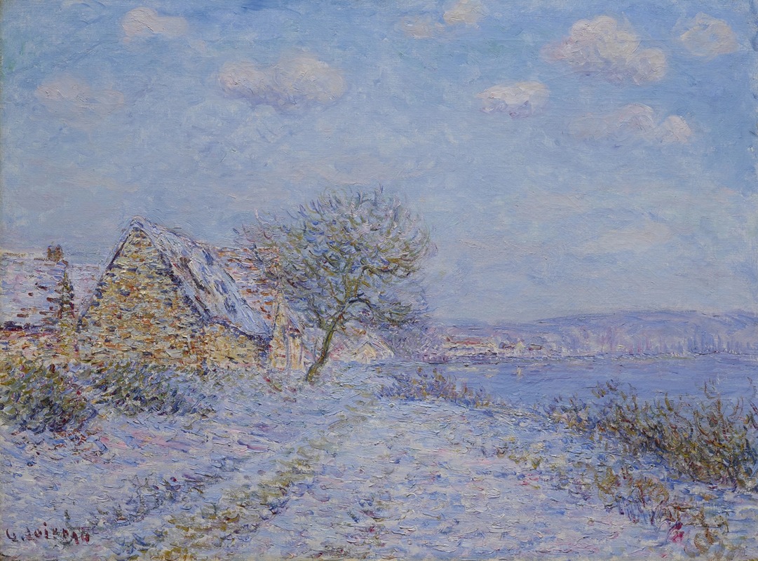 Gustave Loiseau - Tournedos-sur-Seine, neige, givre, soleil