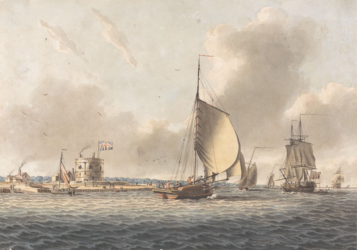 John Cleveley the younger - An English Frigate and Other Shipping in the Solent off Calshot Castle