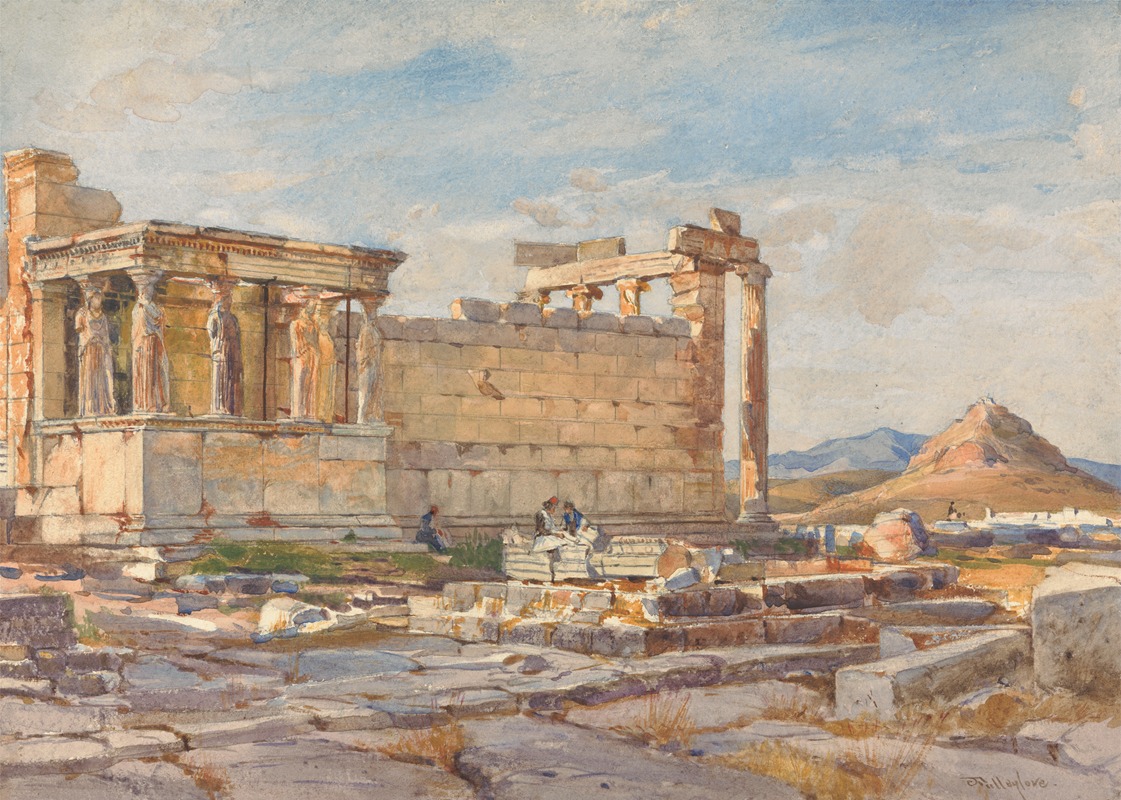 John Fulleylove - The Southern Side of the Erectheum, with the Foundation of the Earlier Temple of Athena Polias