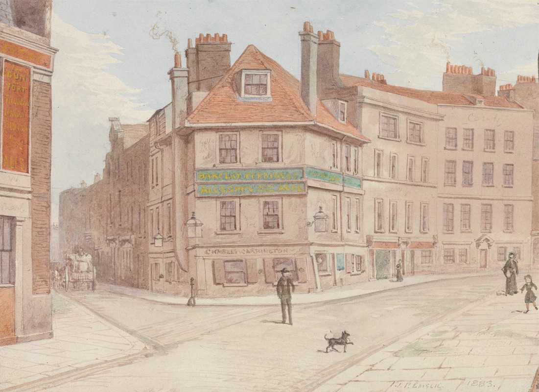 John Phillipps Emslie - Northumberland Head Inn at Corner of Fort St. and Gun St., Spitalfields