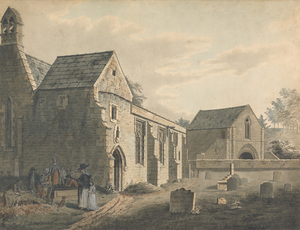 John Roe of Warwick - Church, Churchyard and Figures (The Graveyard)