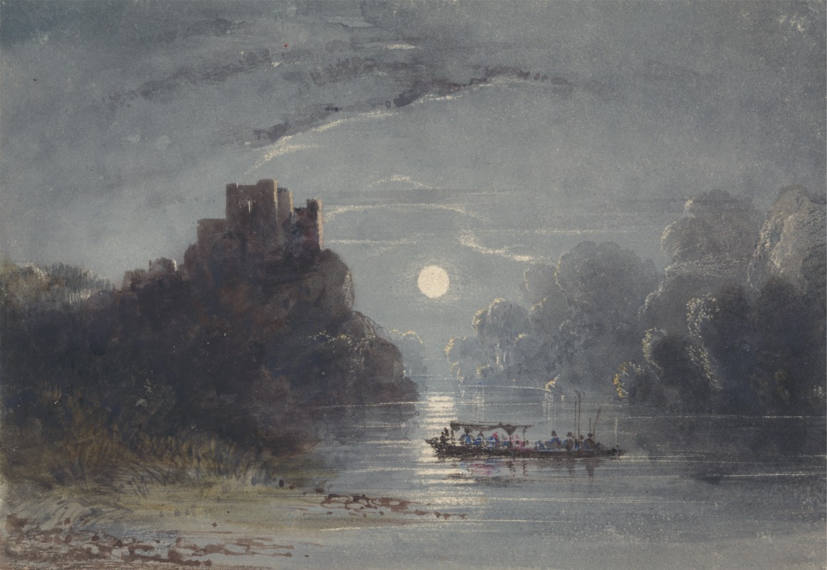 Newton Limbird Smith Fielding - Moonlight River Scene