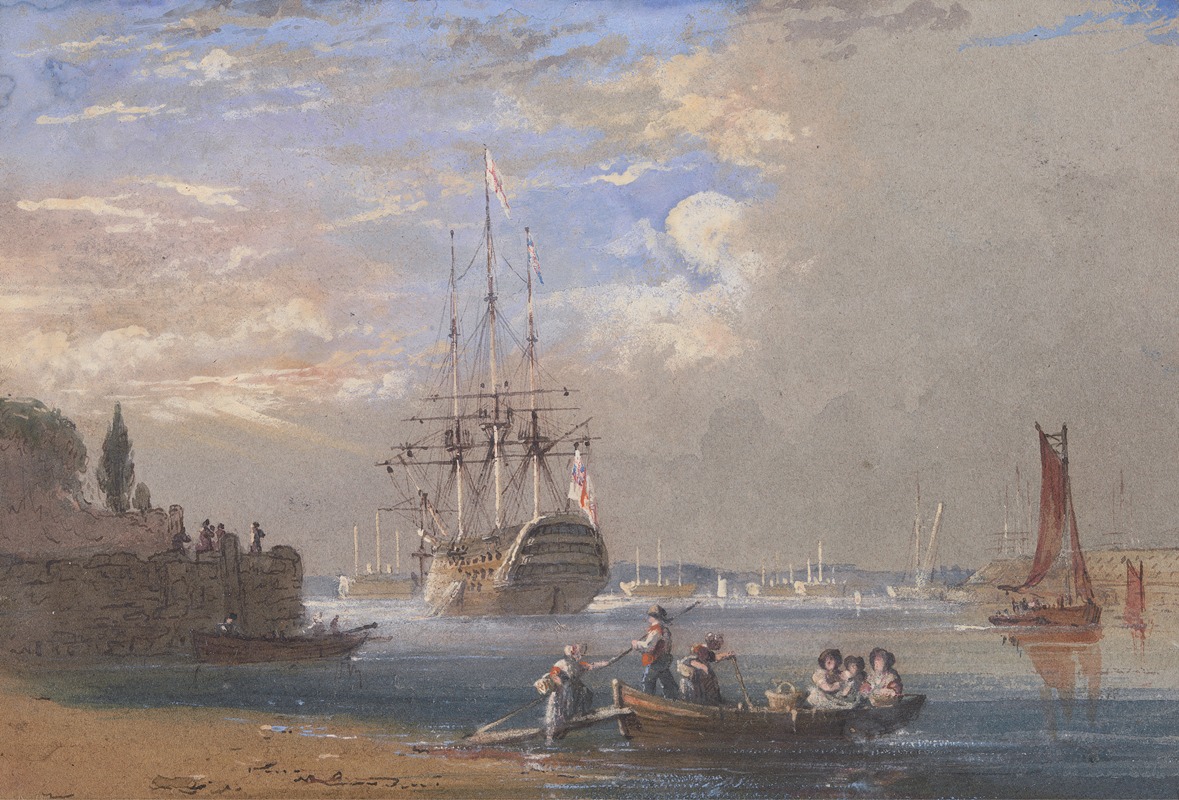 Nicholas Condy - H.M.S. St. Vincent at Plymouth