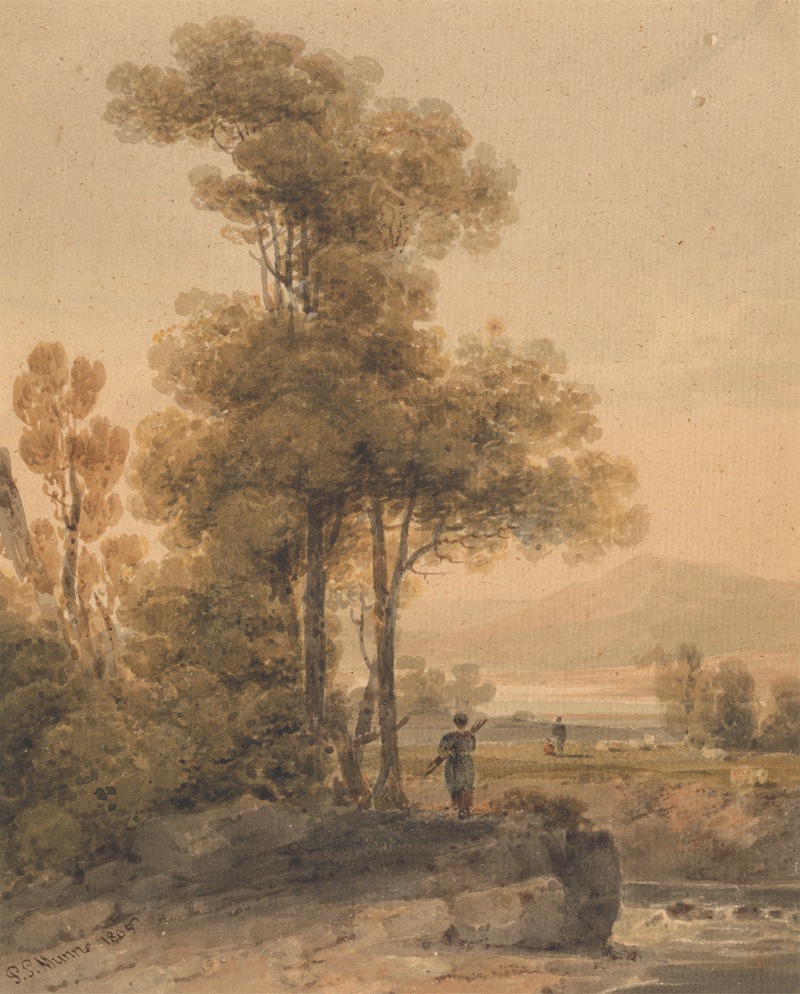 Paul Sandby Munn - Landscape waith Figures, Cromach Water