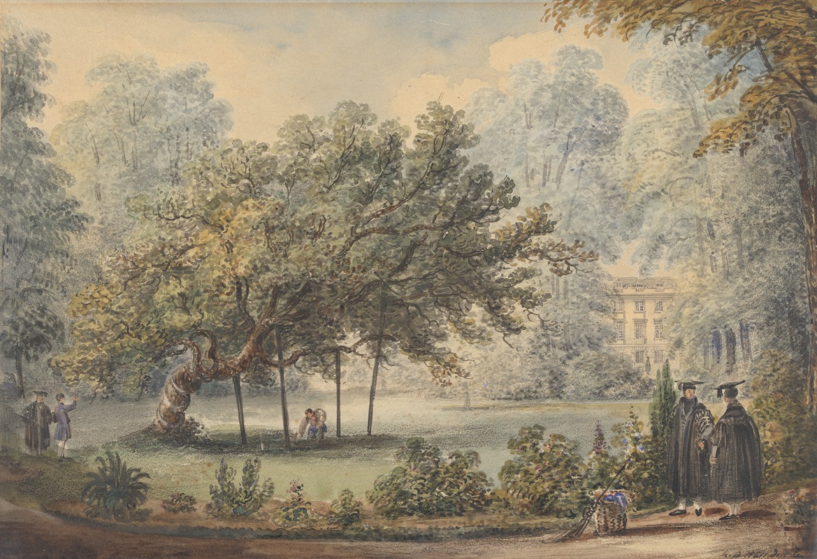 Richard Banks Harraden - Milton’s Mulberry Tree, Christ’s College Gardens, Cambridge