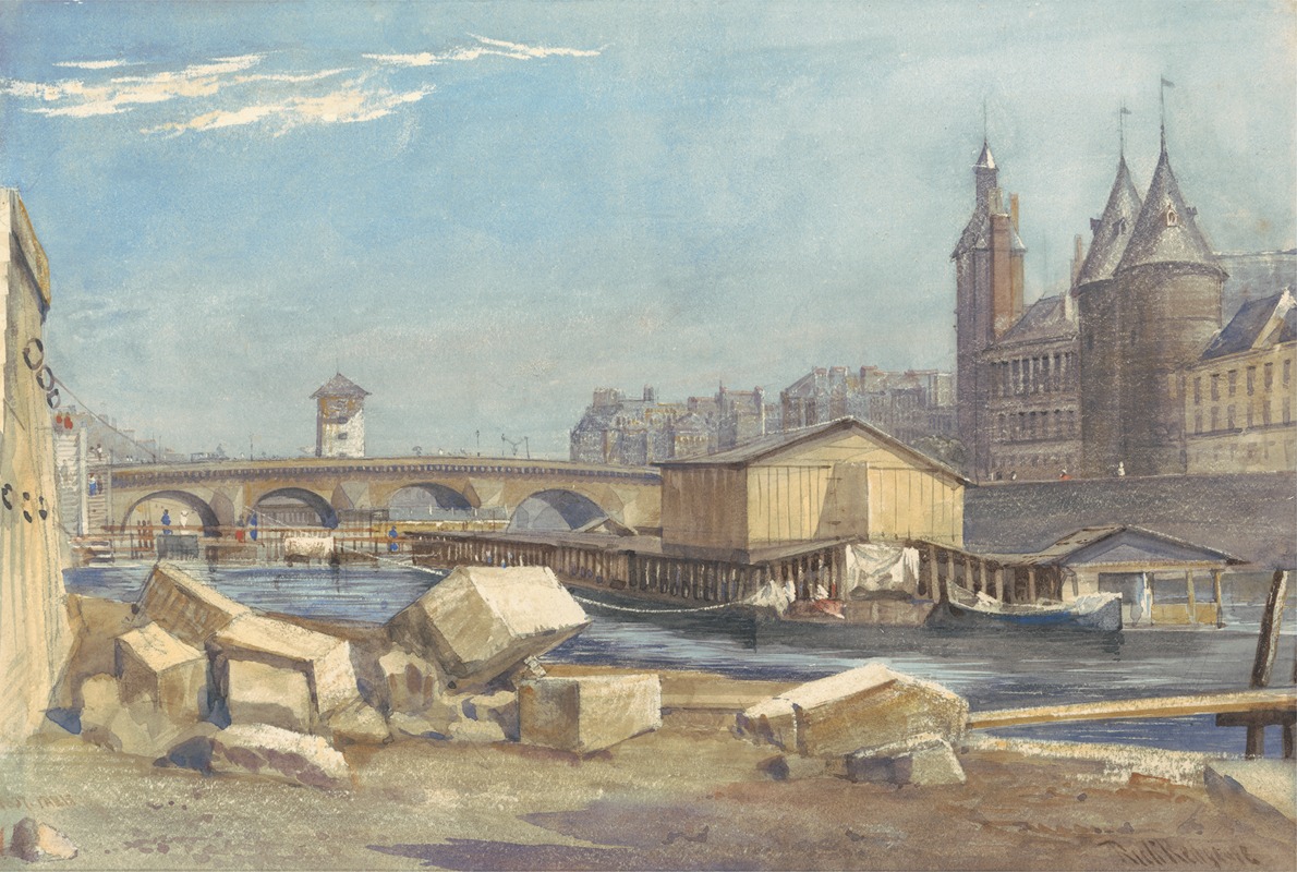 Richard Redgrave - Ile de la Cité, the Pont au Change, and the Conciergerie, Paris, 1837