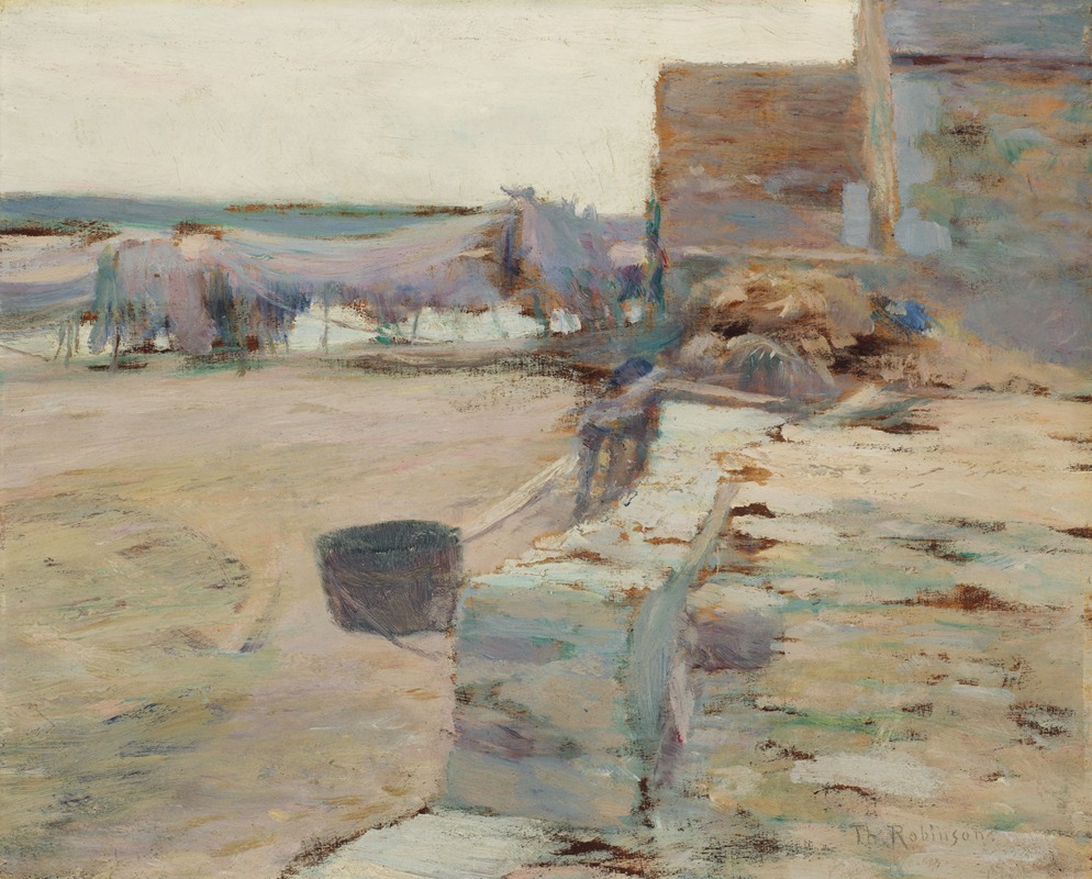 Theodore Robinson - Fishing Huts in France
