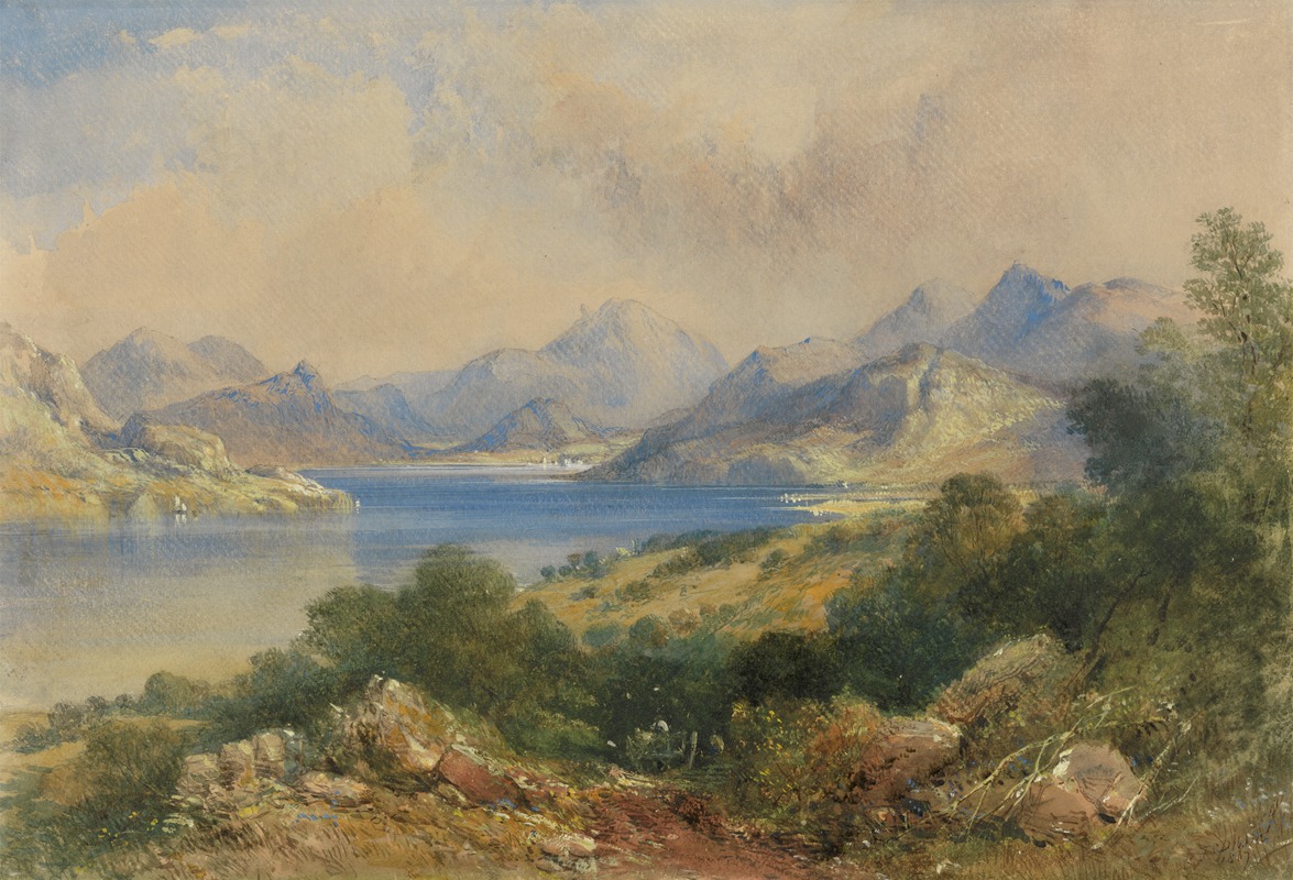 Thomas Colman Dibdin - Mountainous Scene with a lake