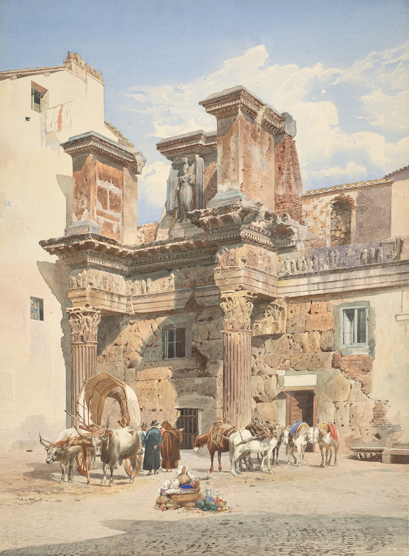Thomas Hartley Cromek - Le Colonnacce, Rome: Remains of the Inner Walls of the Forum of Nerva