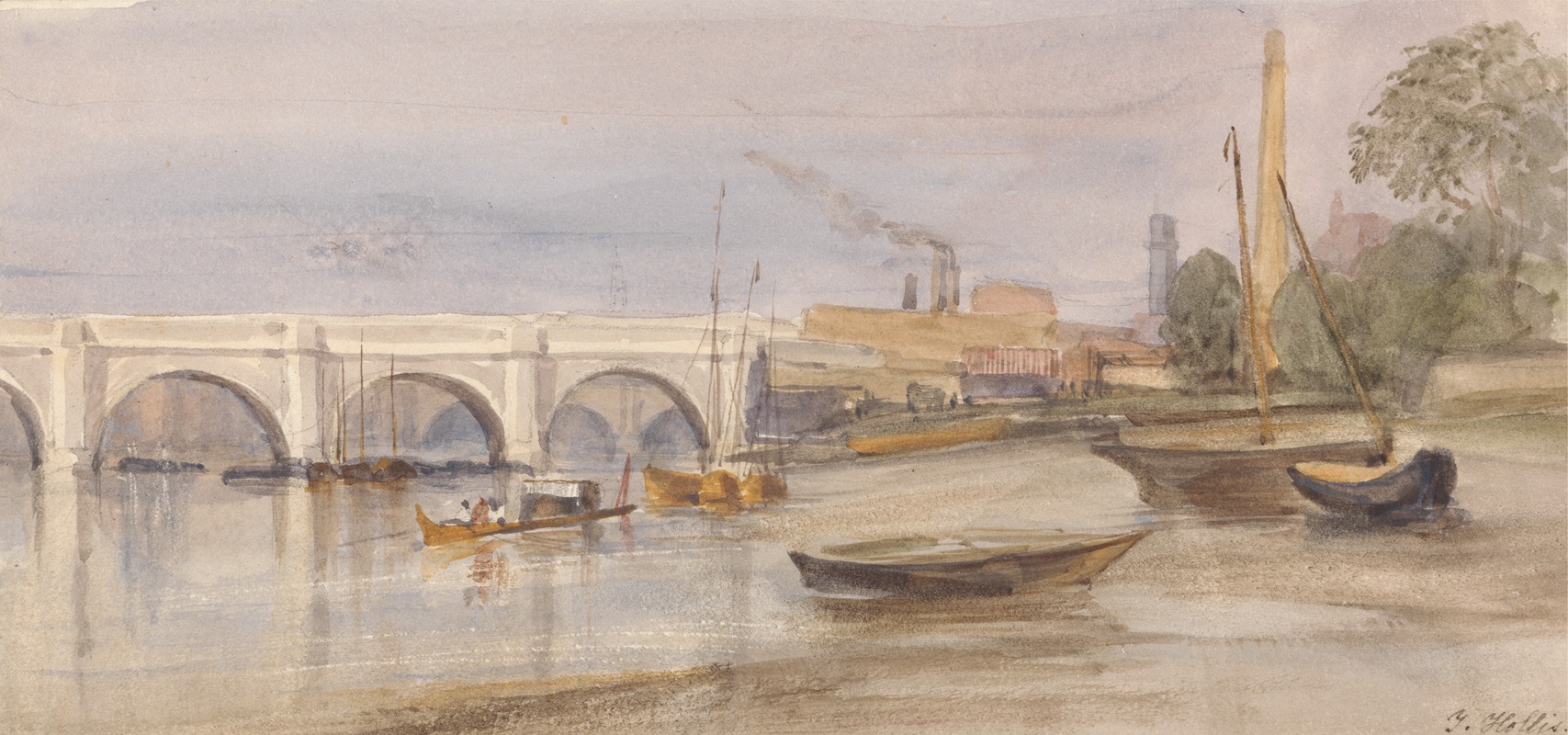 Thomas Hollis - Westminster Bridge from the Lambeth Shore