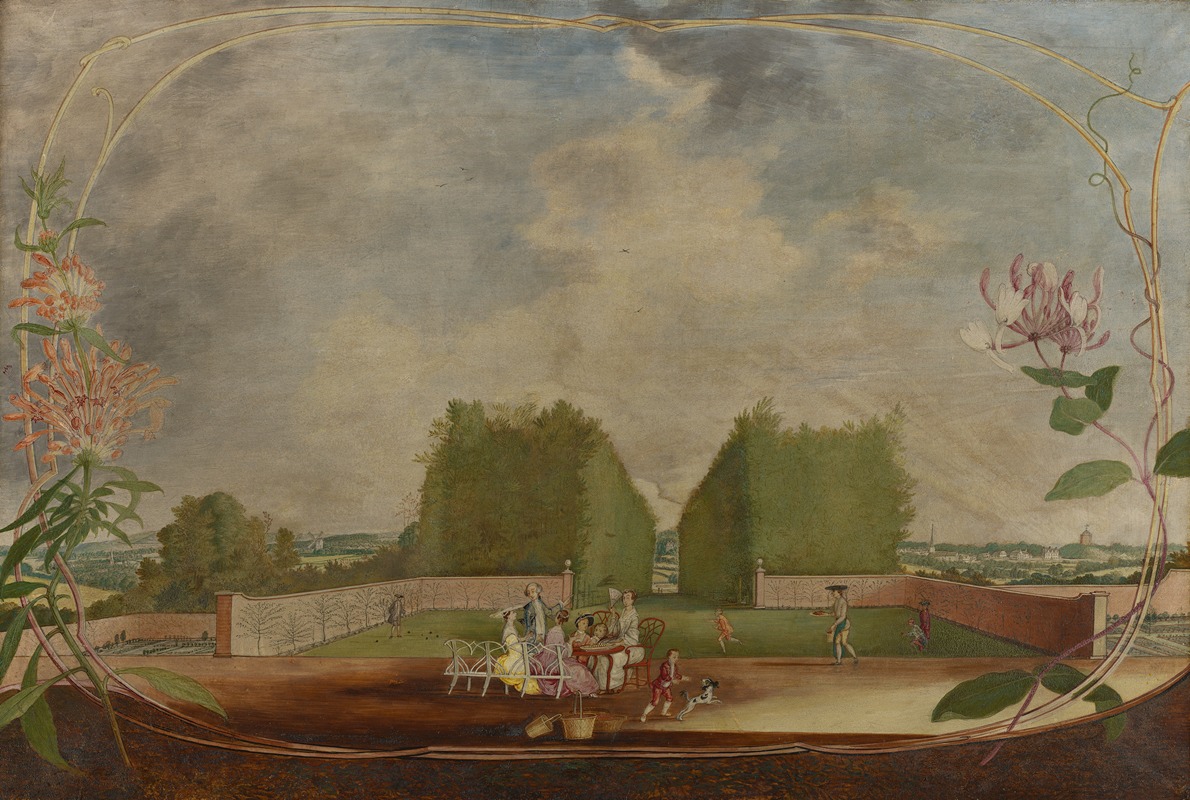 Thomas Robins the elder - View of a Gloucestershire Country House: A Garden View, with Picnic Party in Center Foreground