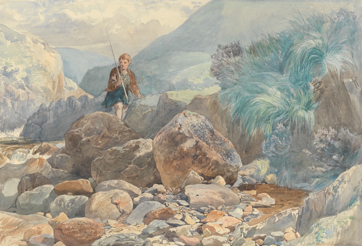 Walter Goodall - Glencoe: A Shepherd Boy Crossing a Burn