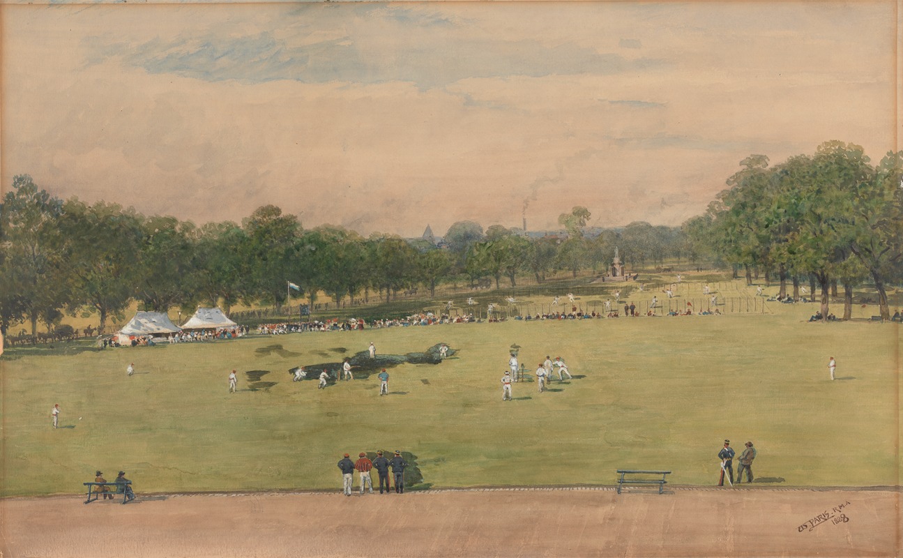 Walter Paris - A Cricket Match of the Royal Marine Artillery, London