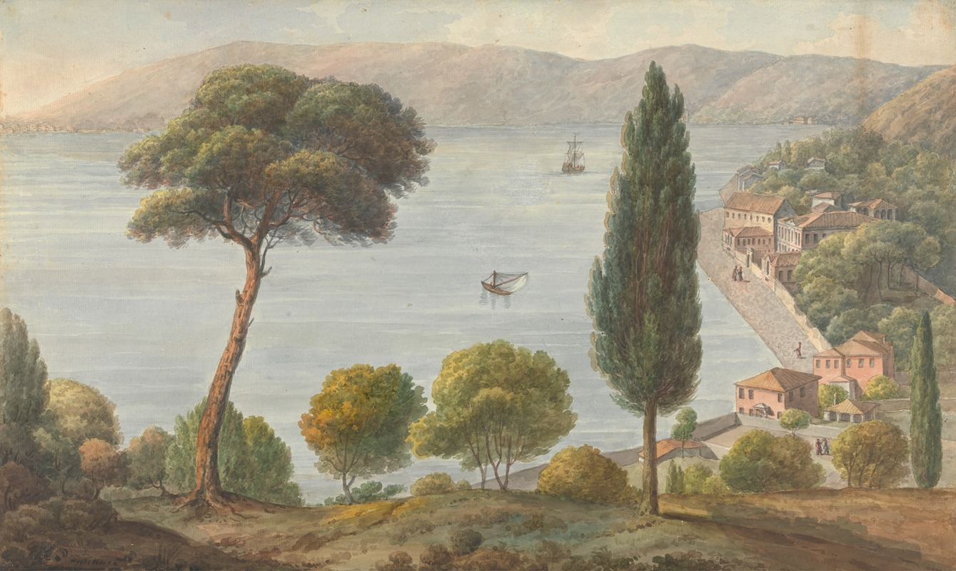 Willey Reveley - View From a Hillside Over Looking a Seaside Village in Turkey