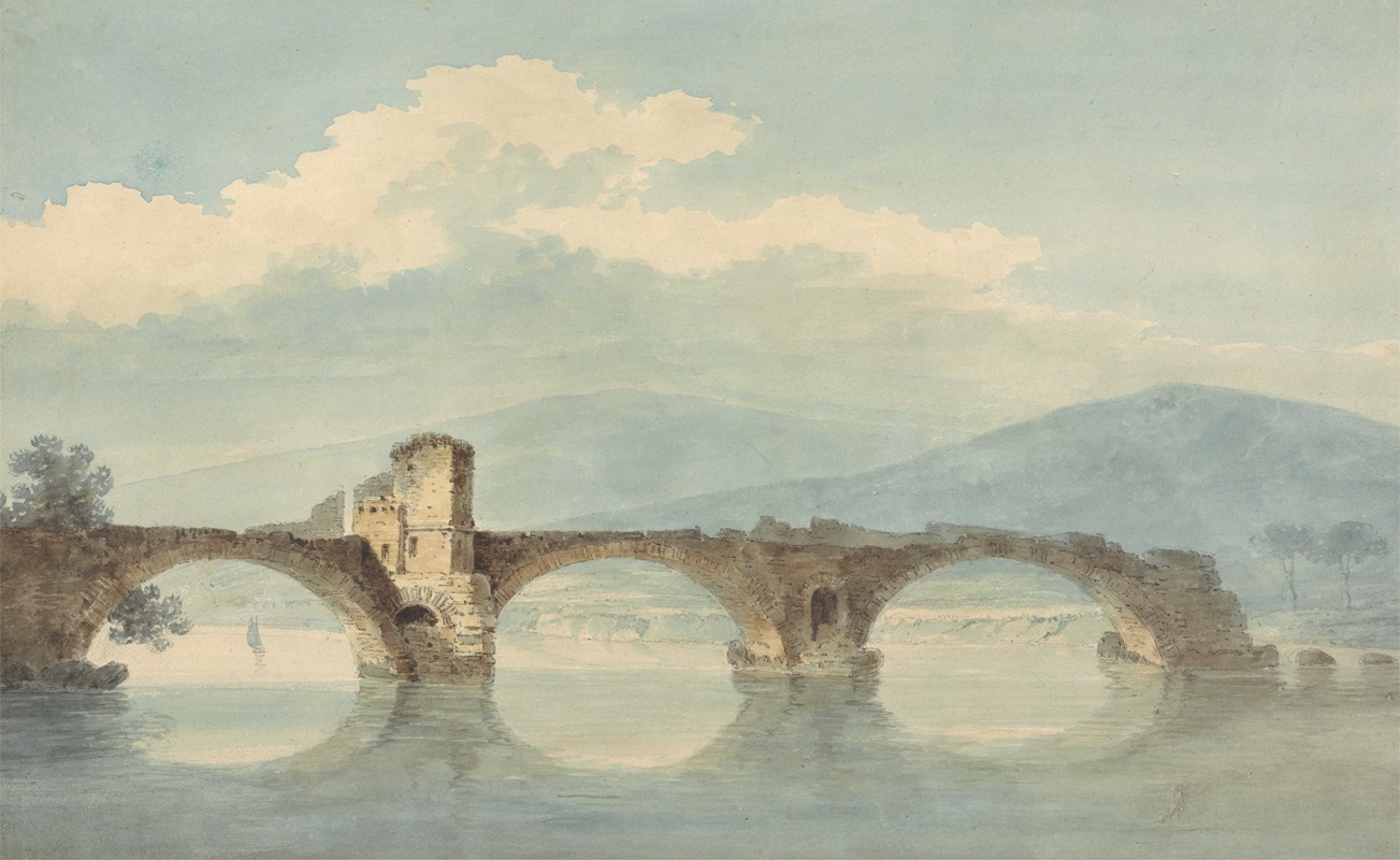 William Alfred Delamotte - A Bridge over the Arno