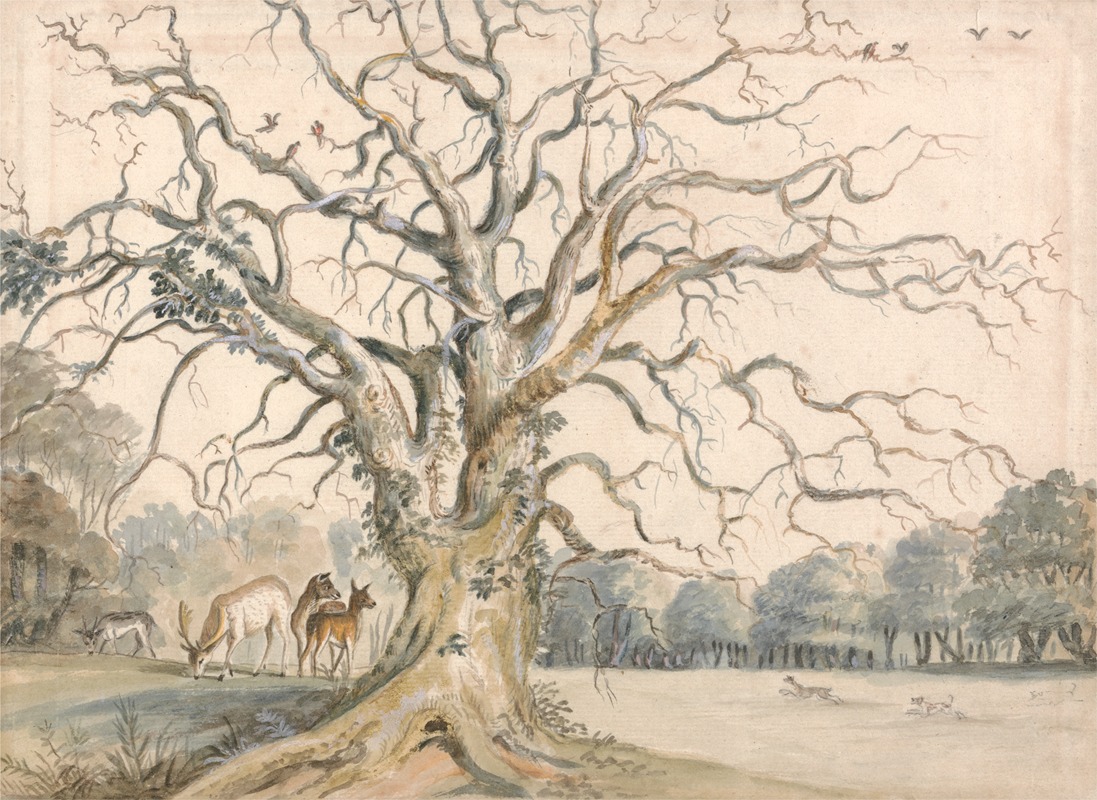 William Byron - View of a Park with Deer