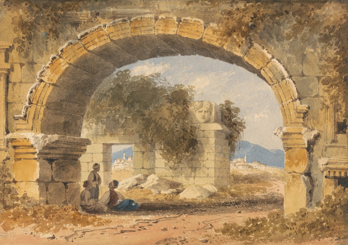 William Page - Figures Seated Under a Stone Arch
