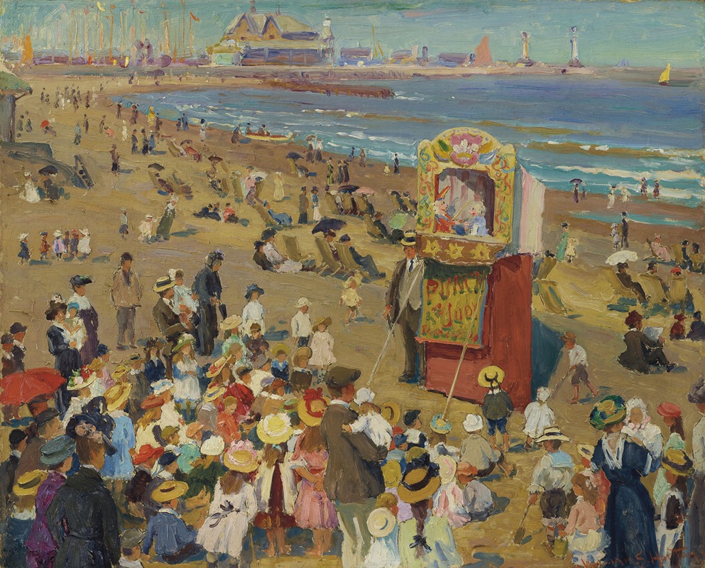 William Samuel Horton - Punch and Judy on the Beach