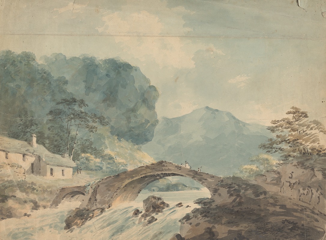 William Sawrey Gilpin - Bridge Crossing River