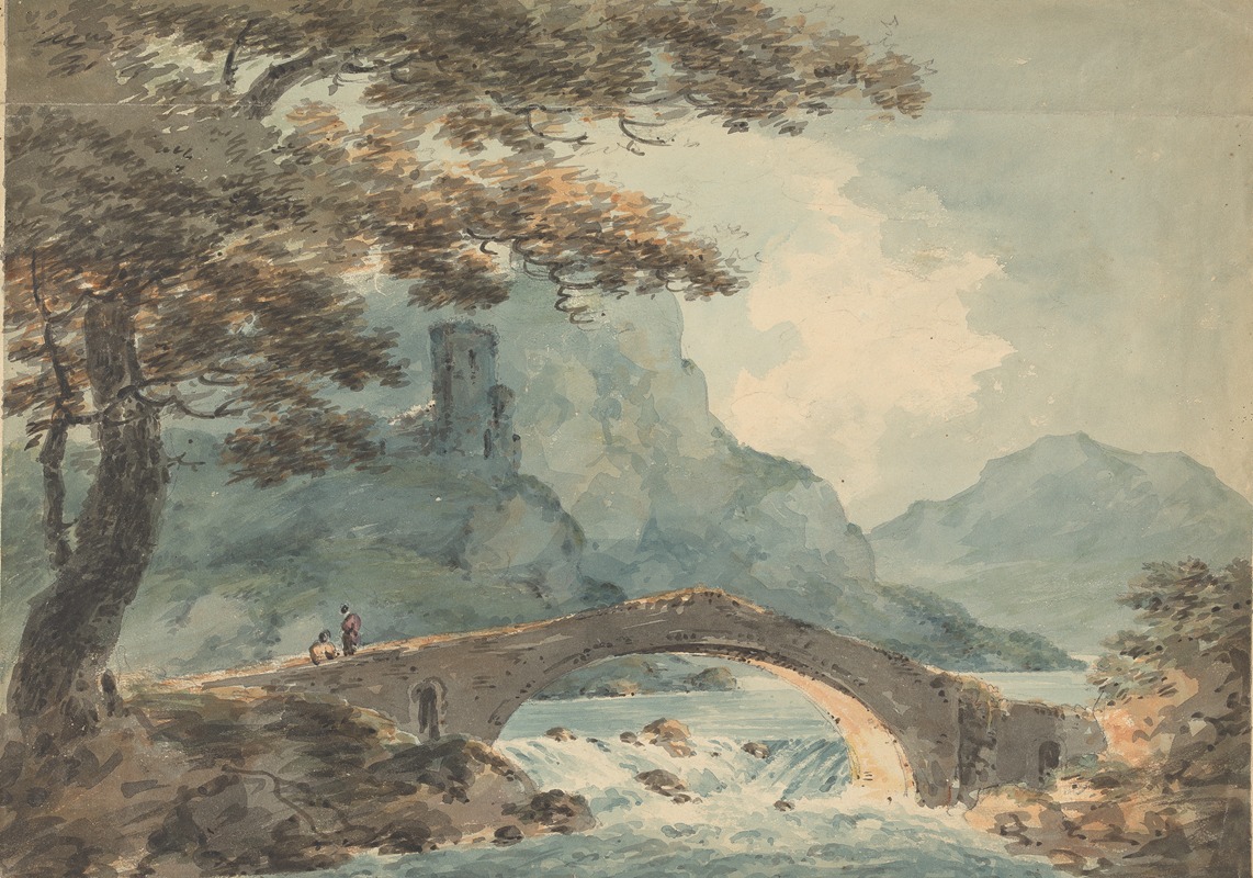 William Sawrey Gilpin - Two Men on a Bridge