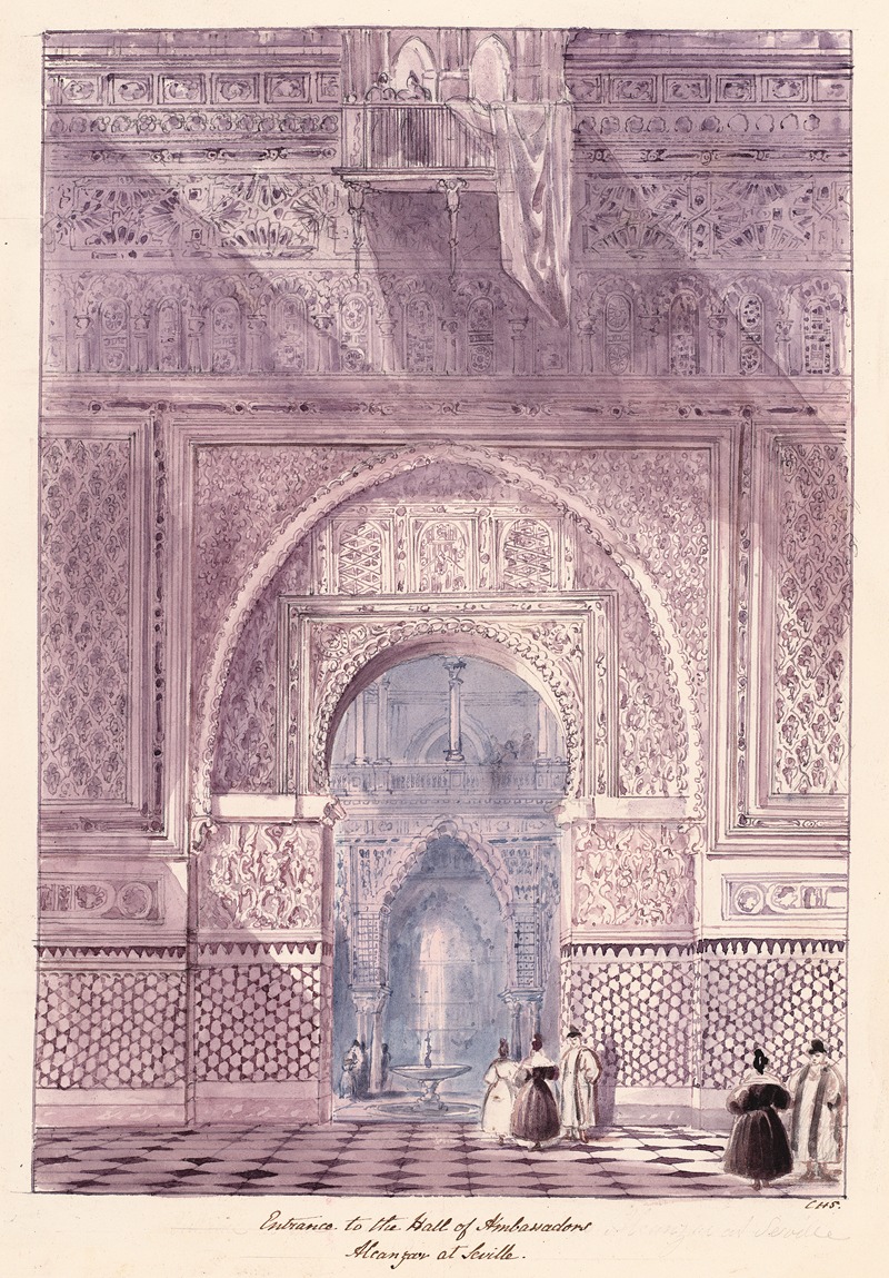 Charles Hamilton Smith - Entrance to the Hall of Ambassadors, Alcazar at Seville