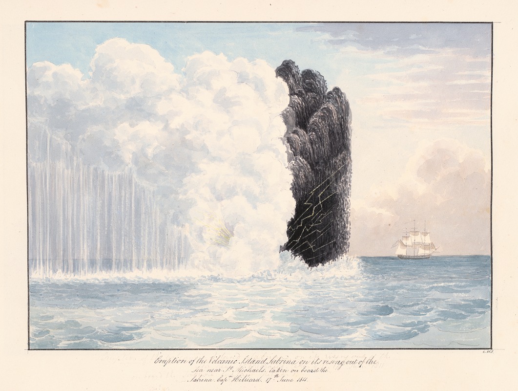 Charles Hamilton Smith - Eruption of the Volcanic Island Sabrina
