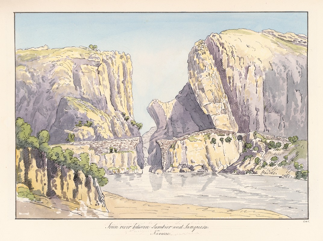 Charles Hamilton Smith - Irun River between Lumbier and Sanguesa, Navarre