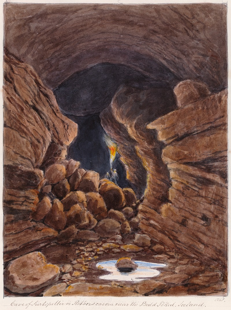 Charles Hamilton Smith - Cave of Surtshellir or Robber’s Cavern, Iceland