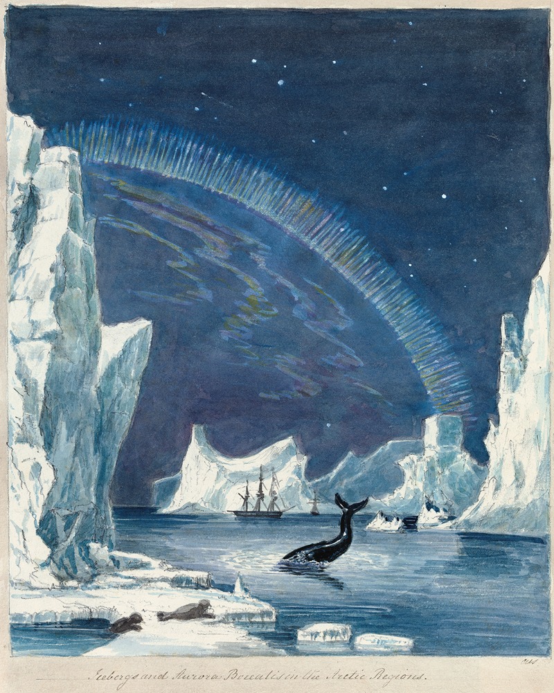 Charles Hamilton Smith - Icebergs and Aurora Borealis in the Arctic Regions