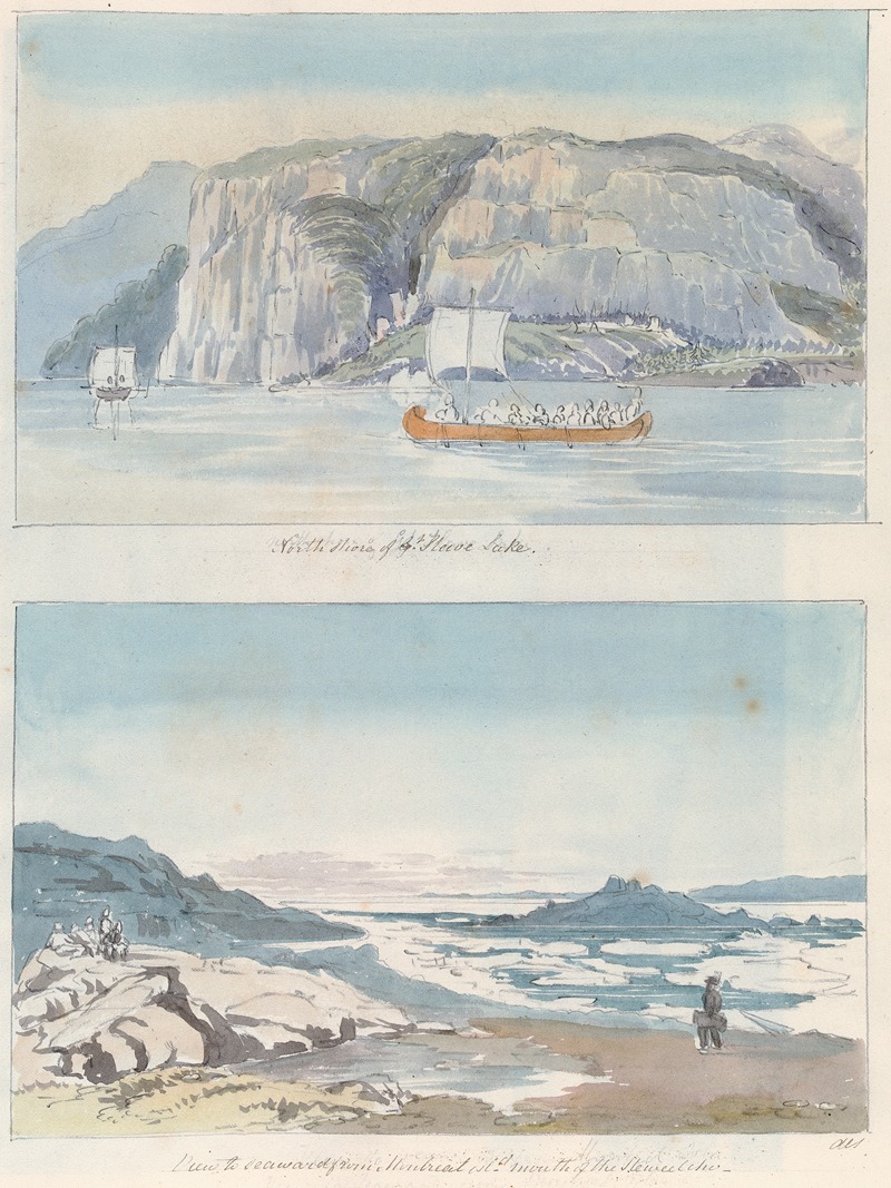 Charles Hamilton Smith - North Shore of Great Slave Lake and View to Seaward from Montreal Island