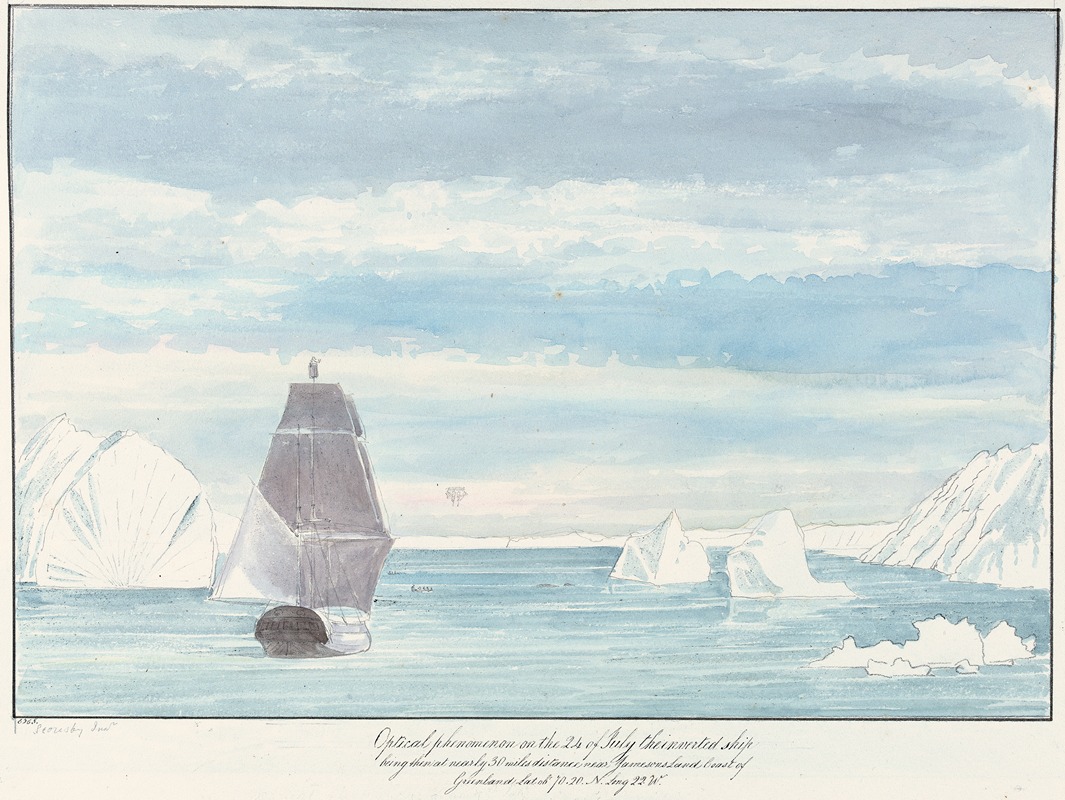 Charles Hamilton Smith - Optical Phenomenon of an Inverted Ship on the Horizon near the Coast of Jameson’s Land, Greenland