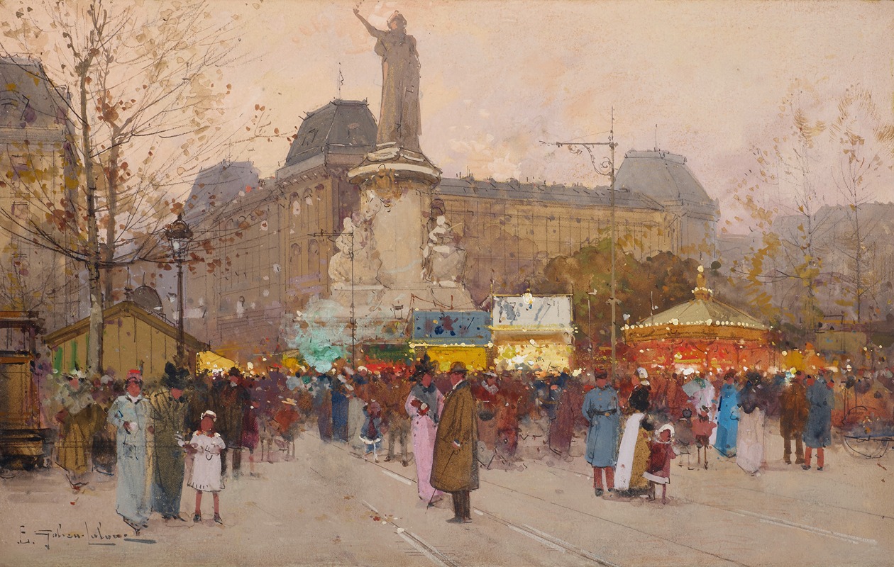 Eugène Galien-Laloue - La Place du Republic, Paris