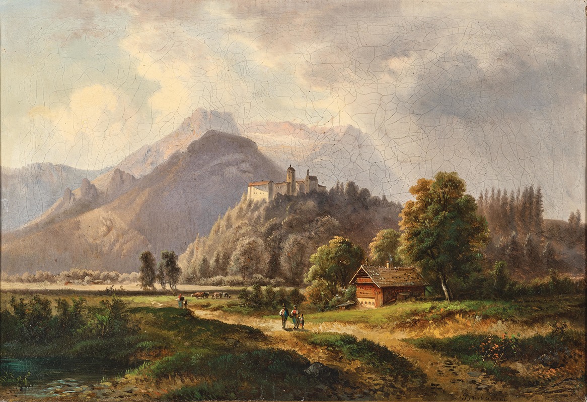 Gustav Barbarini - A View of the Glanegg Castle Ruins