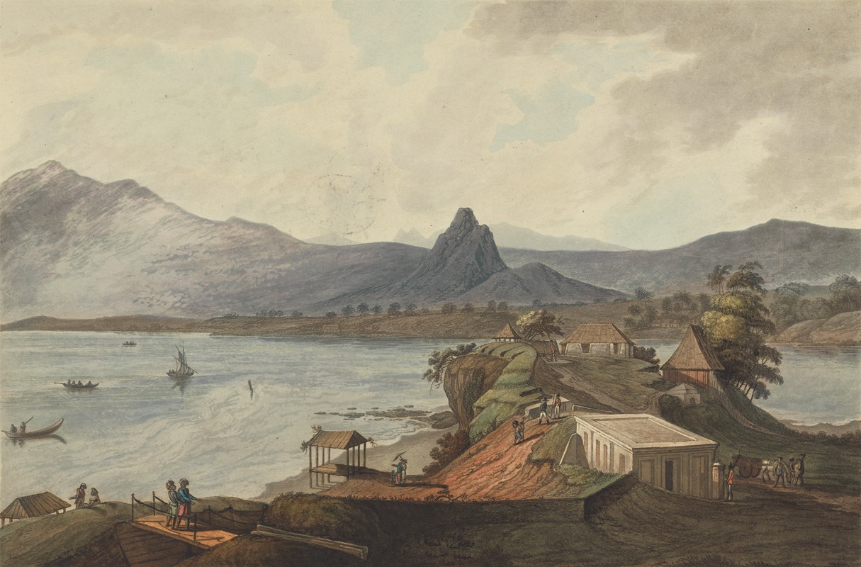 Joseph Constantine Stadler - Padre’s Rock and Sugar Loaf Mountain from Bencooler, Sumatra, 1799