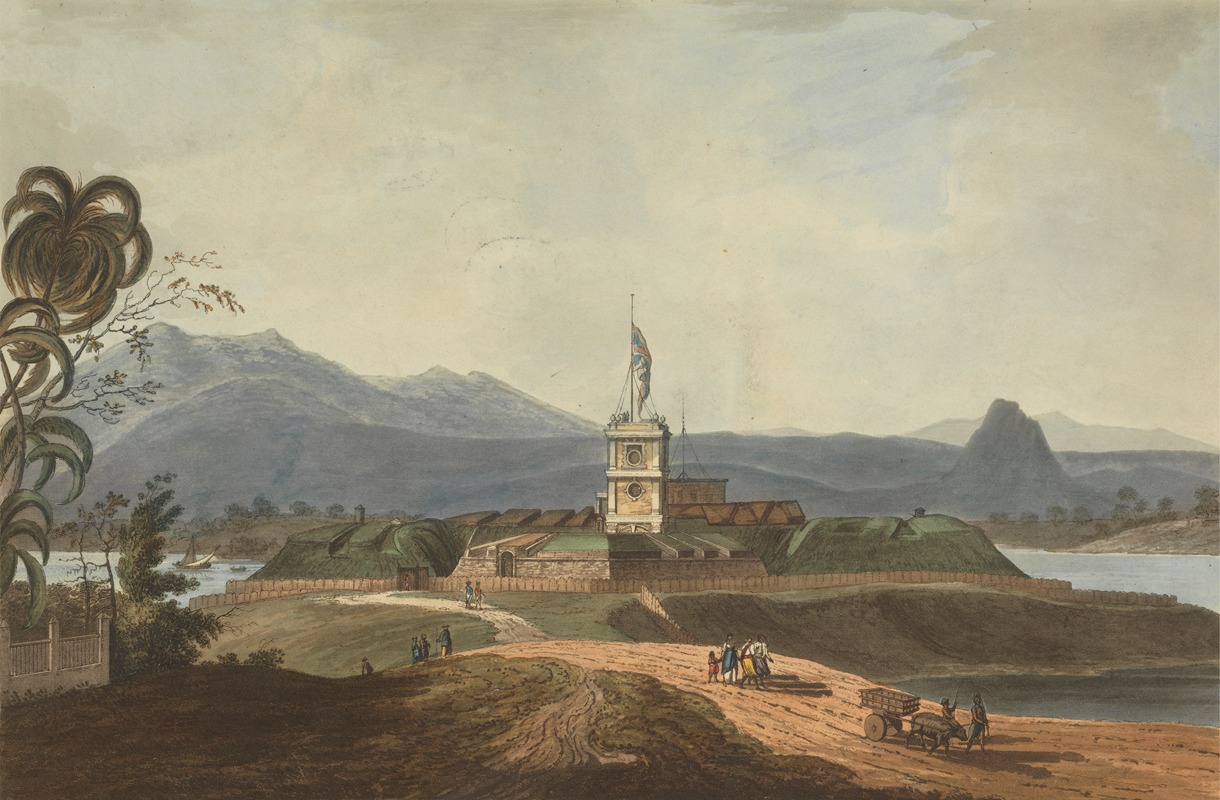 Joseph Constantine Stadler - South East View of Fort Marlborough, Benkulen, Sumatra, 1799