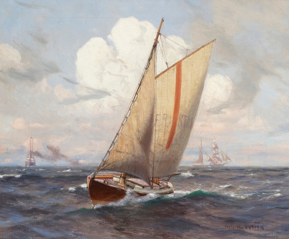 Nils Severin Lynge Hansteen - Ships at sea