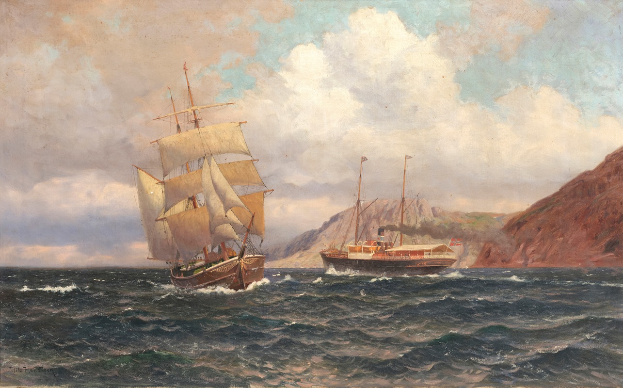 Nils Severin Lynge Hansteen - Ships at sea