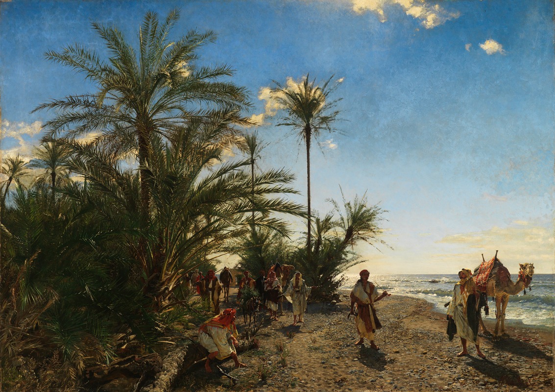 Adolf von Meckel - Die Palmen von Akabah am Roten Meer