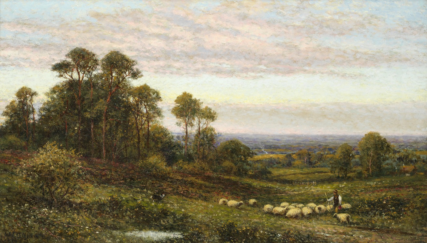 Alfred Augustus Glendening - Shepherd and his flock