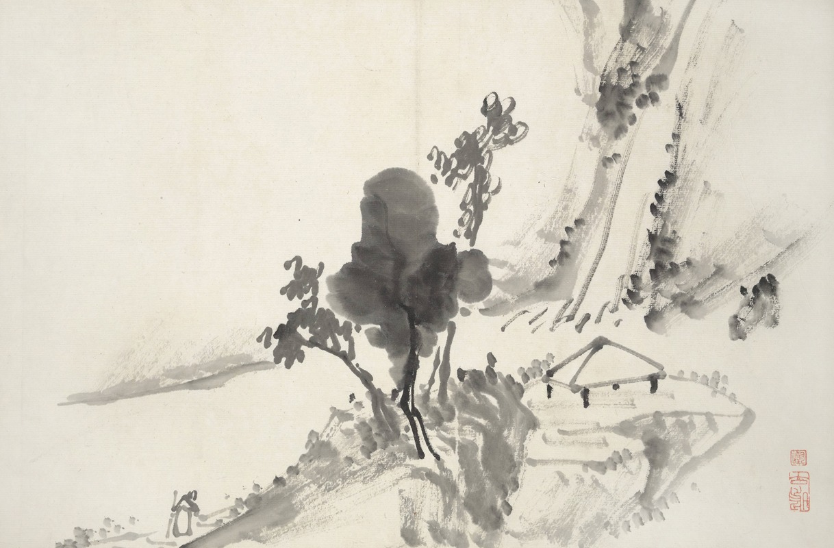 Hine Taizan - Album of Fifteen Ink Paintings Pl.08