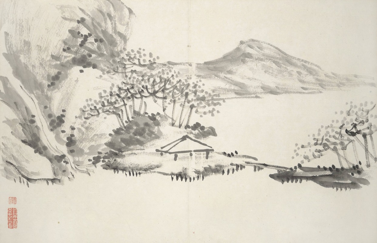 Hine Taizan - Album of Fifteen Ink Paintings Pl.10