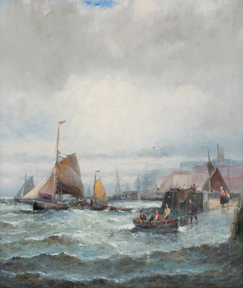 Charles Anslow Thornley - Boats at Whitby Harbour