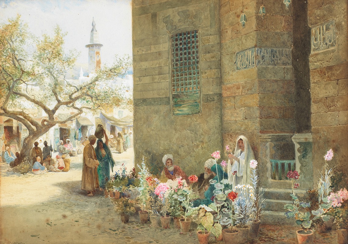 Charles Robertson - Market scene, Cairo