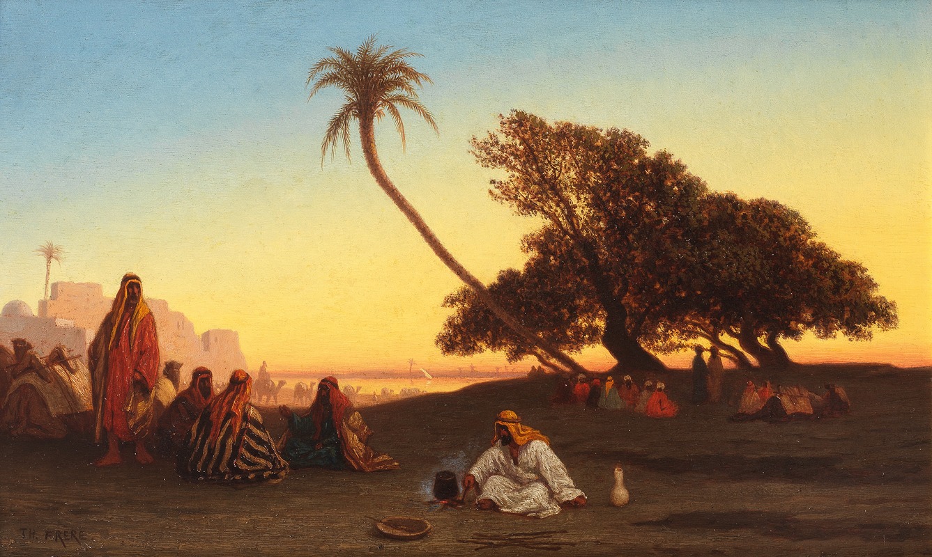 Charles Théodore Frère - Crépuscule aux bords de Nile